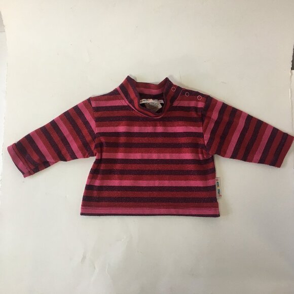 Please Mum Girls Baby Sz 6 Months Sparkle Red Pink Shirt Stripe Vancouver Canada - Picture 1 of 13